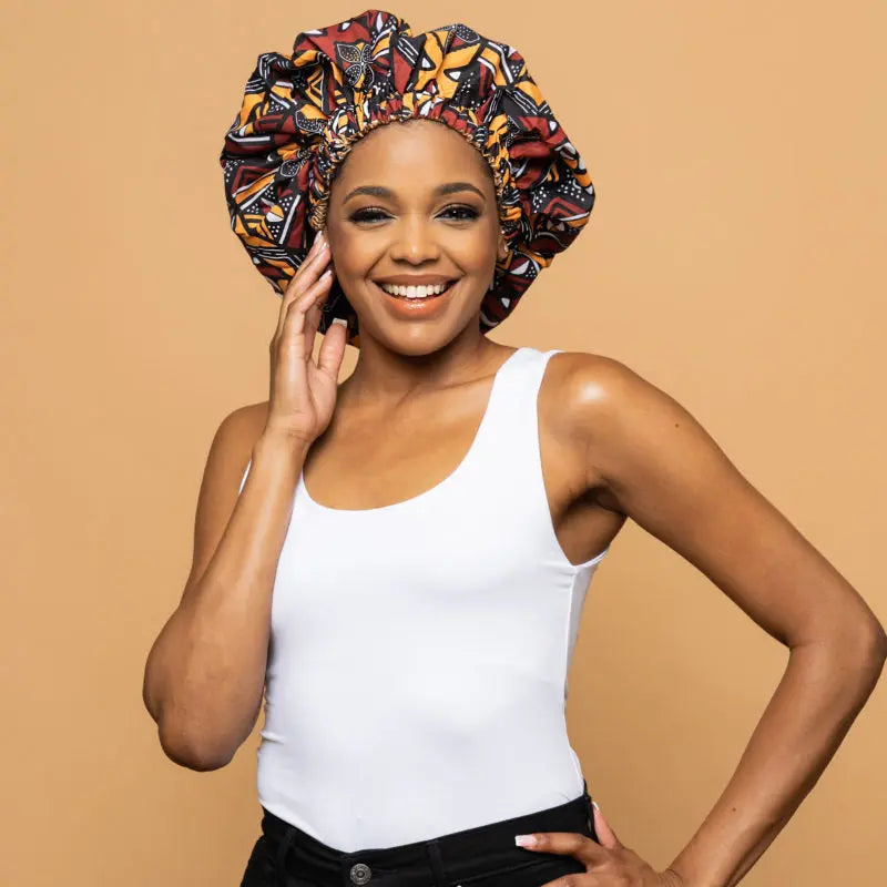CRAZY POUSS – Bonnet En Wax Modèle 007 AFRO NATUREL – CRAZY POUSS
