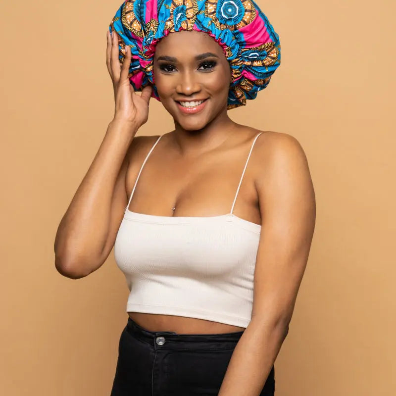 CRAZY POUSS - Bonnet En Wax Modèle 021 AFRO NATUREL – CRAZY POUSS