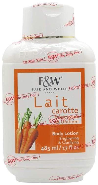 FAIR & WHITE – Lait éclaircissant corporel carotte 485m